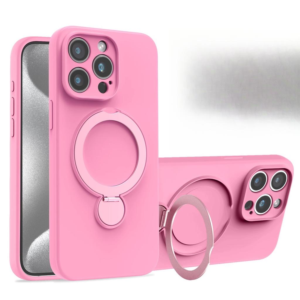 Applicable To Apple 16pro Mobile Phone Case Magnetic Suction Bracket 360° Rotating IPhone 15 Liquid 14 Anti-fall Protection Case