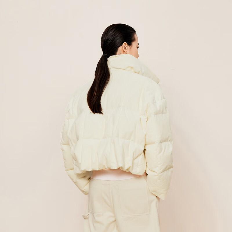 LESS Women's Loose Fit Stand Collar Short Down Jacket