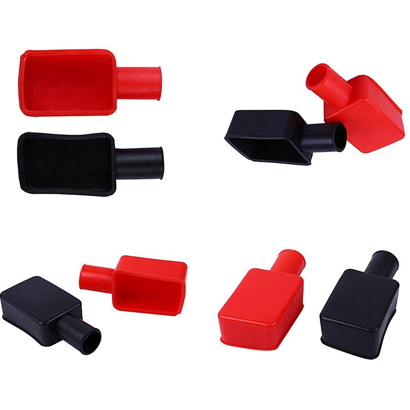 New! 2 Pcs BLack+Red Universal Car Battery Terminal Cap Negative Positive Terminal Covers Protector Replacement Batteries Car