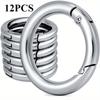 12PCS Metal Spring O Rings, Round Snap Buckle, Spring Keyring Buckle, Round Clips for Buckles, Bags, Purses, Keyrings