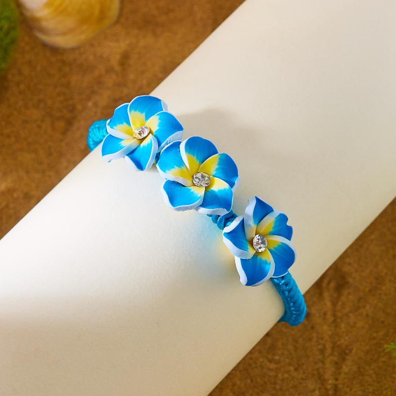 Bracciale Floreale Hawaiano Boho per Donna Corda Intrecciata con Perline Braccialetto Vacanza Estiva in Spiaggia Feste Gioielli Migliori Regali per Amici