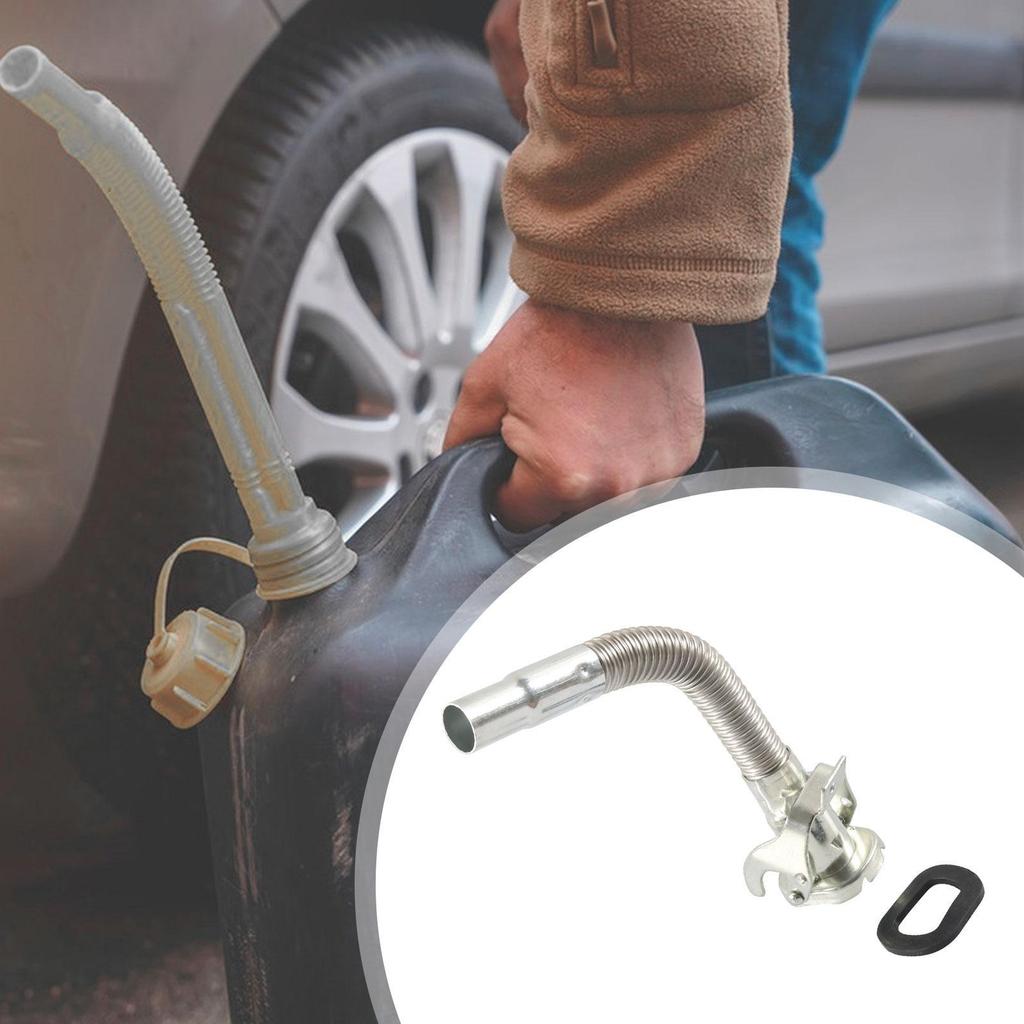 Long Nose Flexible Fuel Can Spout Stainless Steel Leakproof Nozzle Smooth Flow for Jerry Cans Automotive Use