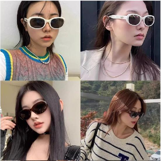 TR New Polarized White Cat-eye Sunglasses for Women, Oval Shape, UV Protection, Trendy Glasses That Make the Face Look Smaller
