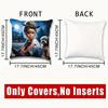 Charming Girl and Dog Pillowcase - Soft Plush Gift No Pillow Insert Night Scene Design for Kids Room Decor Unique Home Accessory