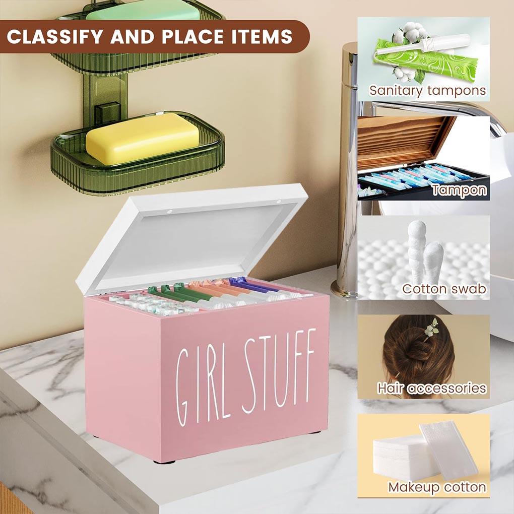Rustikale Holz Badezimmer Aufbewahrungsbox Tamponhalter Für Frauen Periode Organizer Hygieneartikel Aufbewahrungsbox