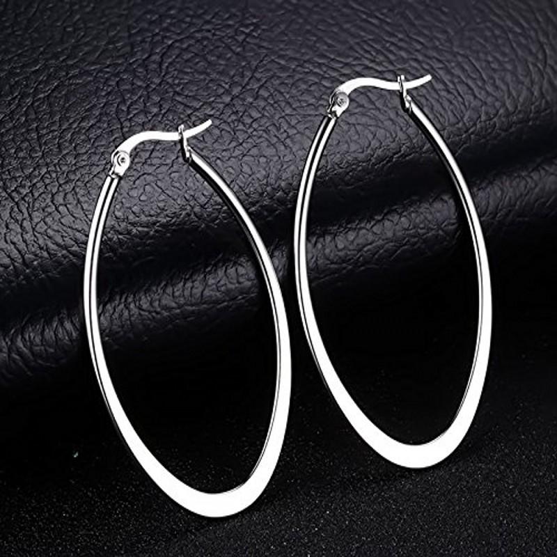 Oval Hoop Earrings for Women Large Big,Everyday Wear,Lightweight Water Drop Design,Gift Idea for Mother