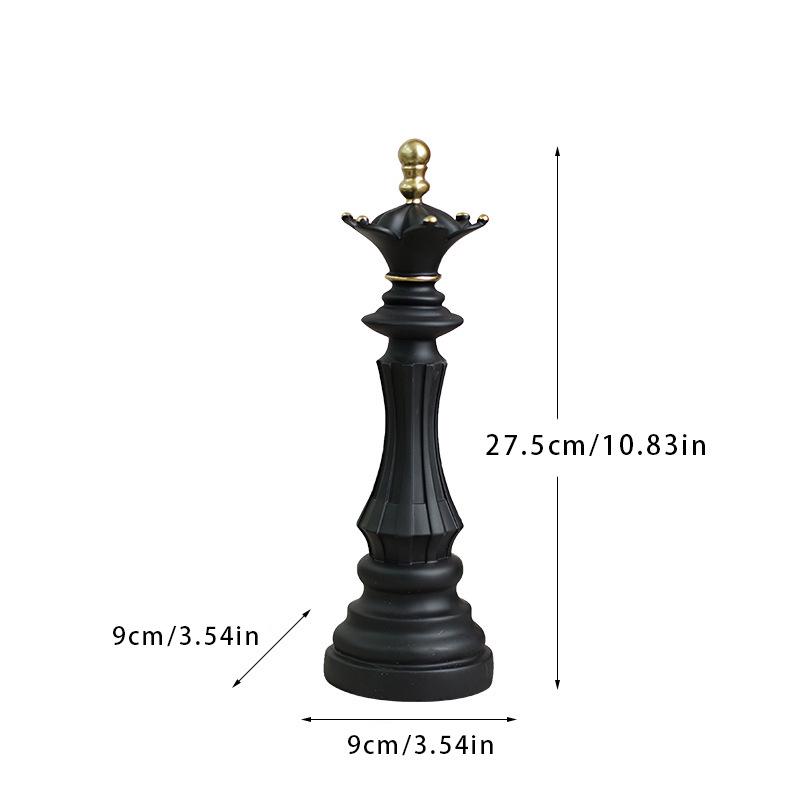 Nordic Black & White Chess Figurine Decorations – Resin Home Display Ornaments