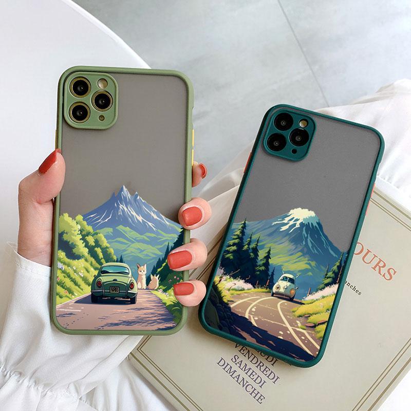 Phone Case For iPhone 16 11 12 13 15 14 Pro Max Mini 7 8 Plus SE20 X XR XS Cover Travel Mountain Scenery Shockproof Shells Funda