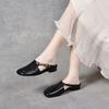 Versatile Square Head Half Slippers Women Wear New Summer Bag Head Lazy Flat Bottom One Pedal Boken Cool Slippers