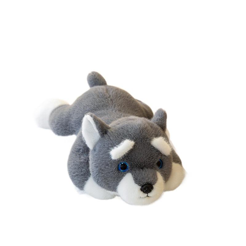 Schnauzer Plush Toy Simulation Lying Down Dog Table with Doll Doll Cute Puppy Children Sleeping Throw Pillow
