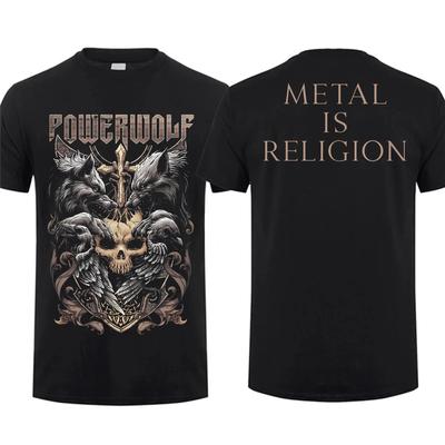 2023 Fashion Tee Unisex T Shirt Double-sided Wolves & Ravens Black By Powerwolf T-shirt Graphic Youth Cloth Streetwear S-3XL
