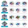 4Pcs 3D Printed Fractal Fidget Hexagon Stress Anxiety Relief Expanded Fidget Octangle Star Flower Square Sensory Toy Decompression Toy