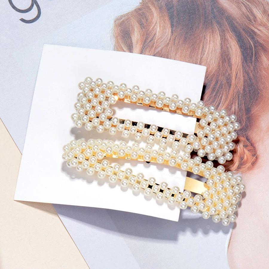 Elegant Head Jewelry Women Hairpins Crystal Beads Handmade Snap Barrettes Clip Fashion Decoration Hair Accessories Wedding Gifts