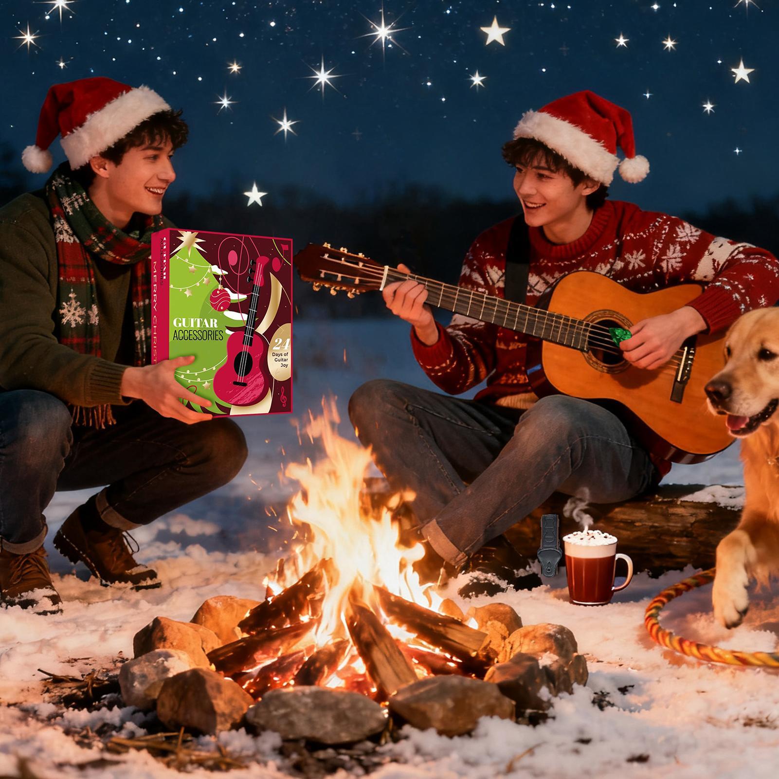 Christmas Calendar Countdown 24 Days Guitar Accessories Advent Guitar Picks For Adult Teen Music Lover Bass Ukulele Playing other
