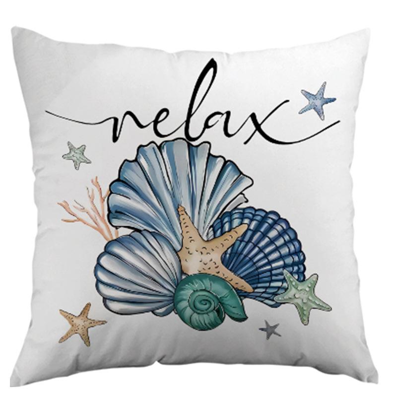 Ocean Scallop Print Cushion Cover Suitable for Living Room Sofa Bedroom Bay Window Car Seat Summer Romantic Cushion