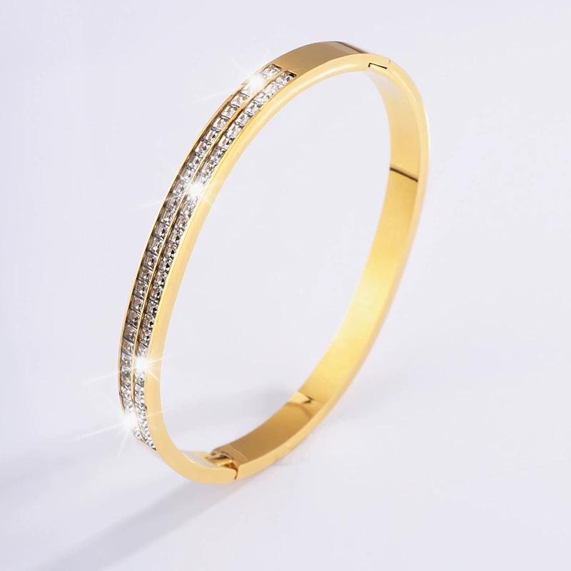 Starry Sky Silver Titanium Steel Bracelet for Women - High-End, Versatile, Full Diamond, Non-Fading Fashion Accessory