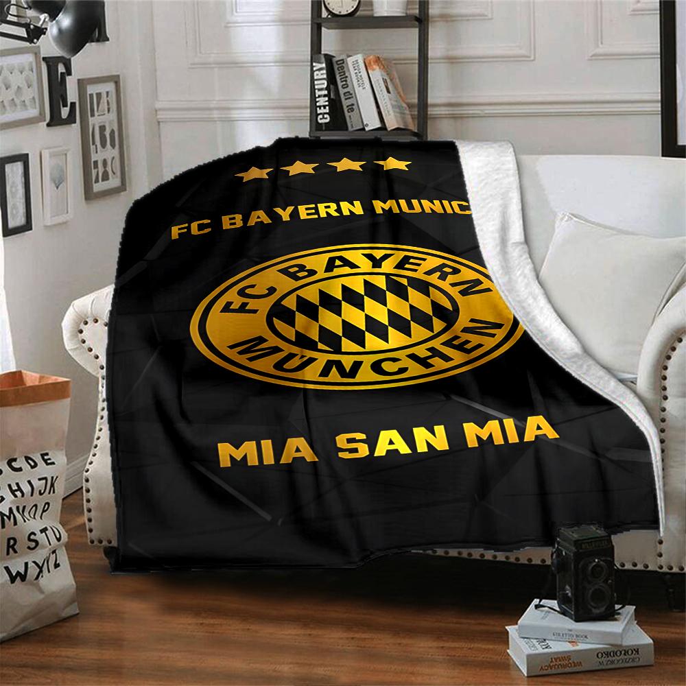 Coperte con stemma del Bayern Monaco in flanella stampata, traspiranti, calde, da divano, per casa, ufficio, copriletti 0708a118