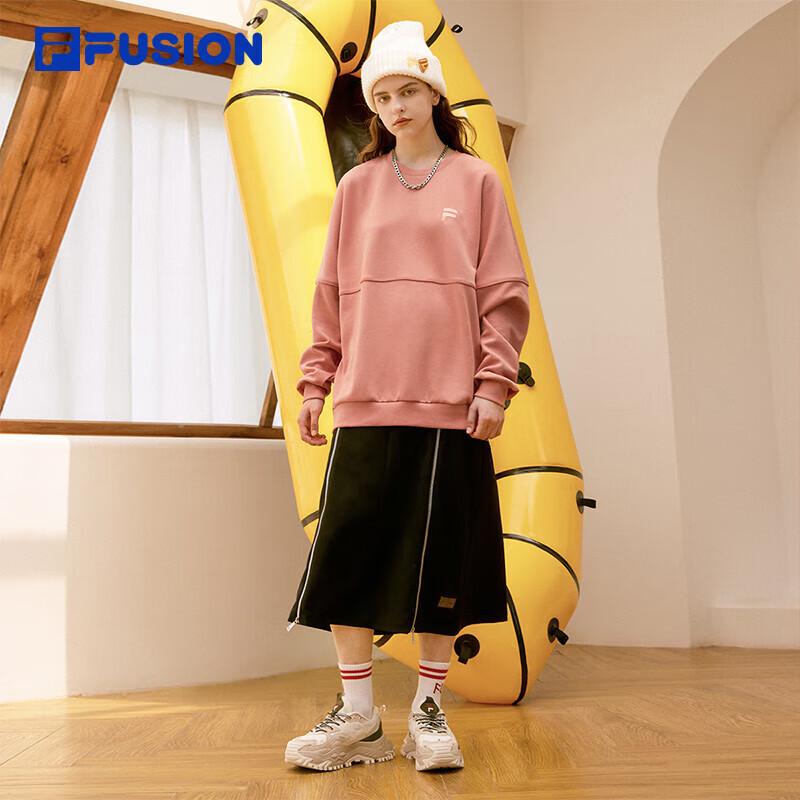 FILA FUSION Unisex Terracotta Long Sleeve Round Neck Sweatshirt S