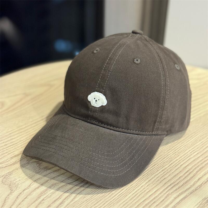 Cartoon Cute Puppy Embroidery Soft Top Baseball Cap Children Big Head Circumference Show Face Small Cap Men Spring Summer Trend