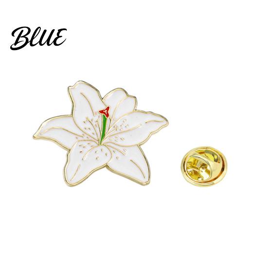Flower Accessory Decorative Brooch Enamel Design Zinc Alloy Compact Pin