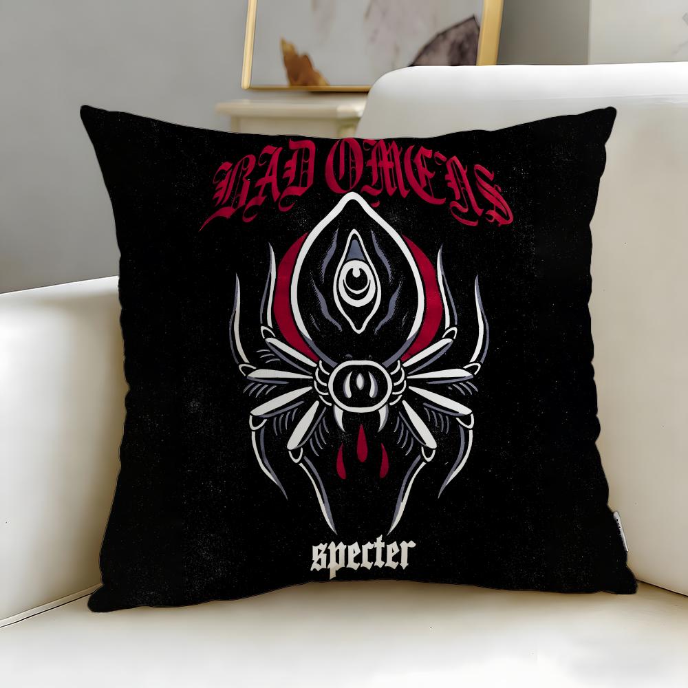 popular band Bad Omens Cushion Cover Soft  EasyWash Pillow Case  Versatile for Couch Bed Travel and Office