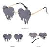 Modern Heart Shape Sunglasses For Ladies And Teens Frameless Eyeglasses For Photo Props And Costume Accessories
