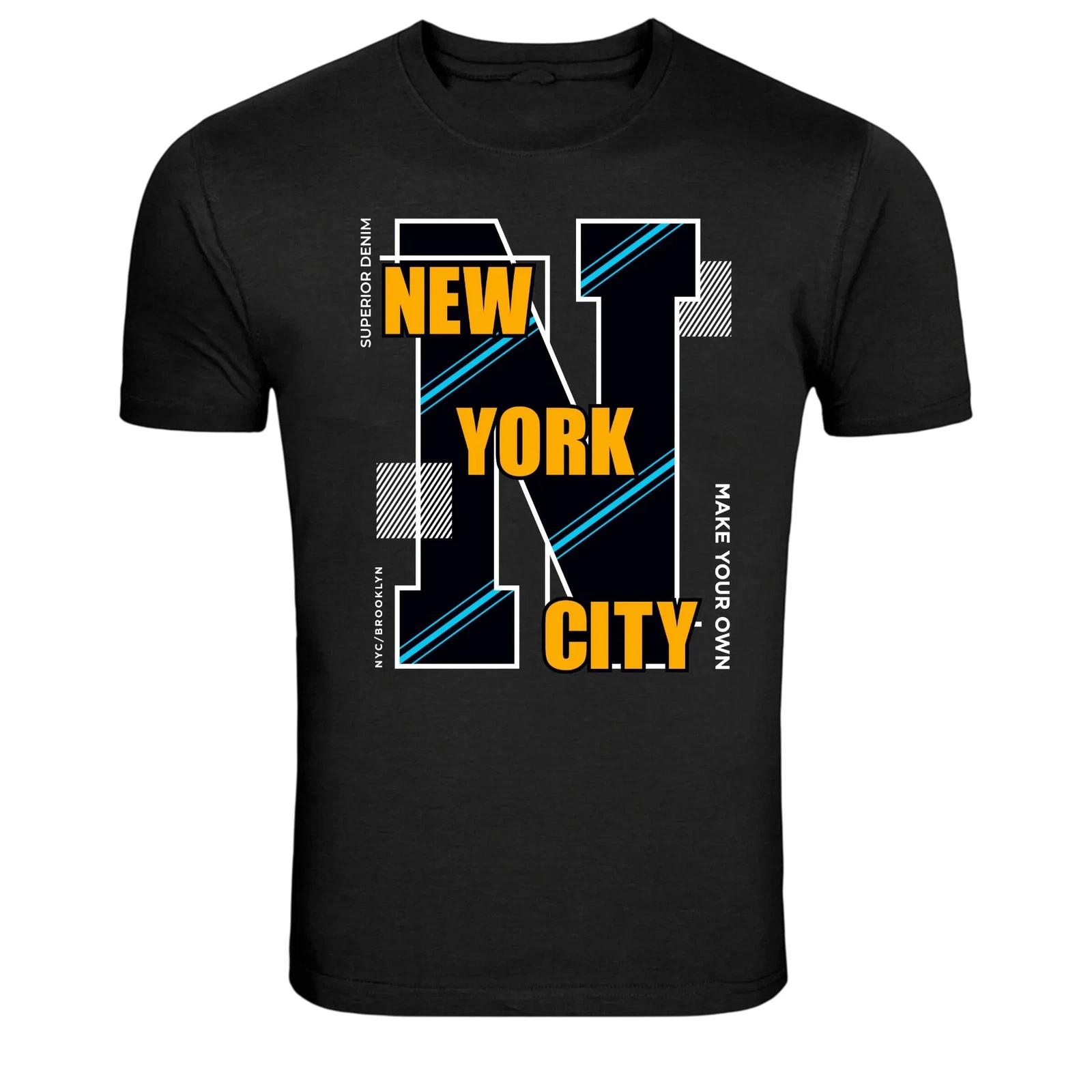New York City NYC Typography Urban Streetwear Graphic Tee S