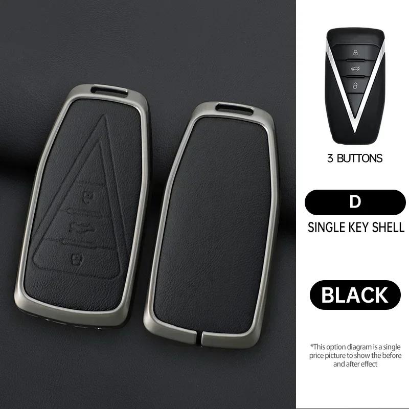 

Leather Car Remote Key Case Cover Protect Shell For DongFeng Nissan Qichen Venucia Star SUV 2021 3 Buttons Smart Accessories