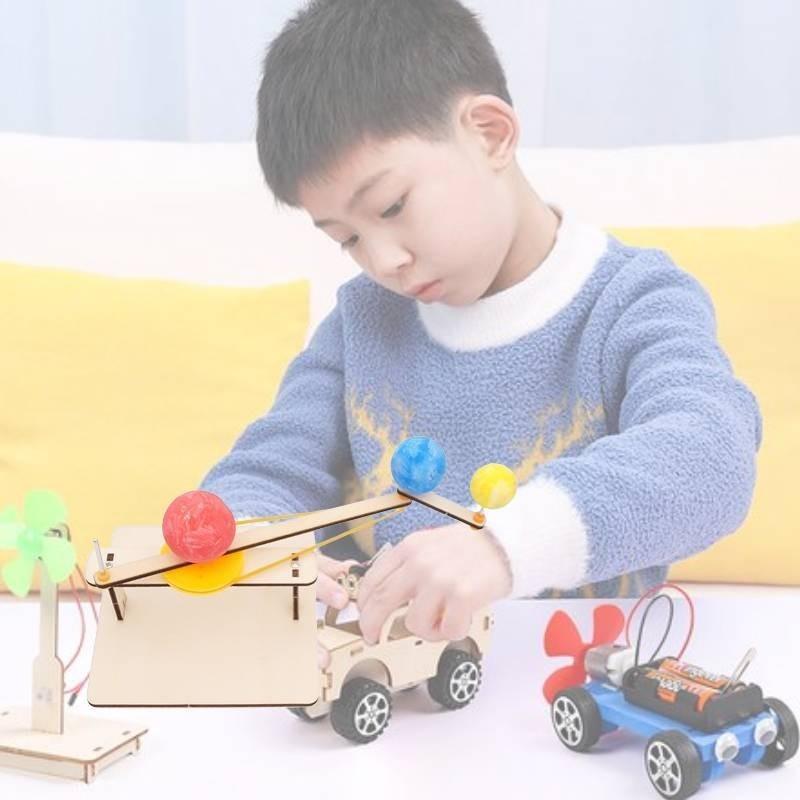 Science Experiment Diy Wooden Earth Moon Sun Solar System Model Kit Educational Toy For Kids