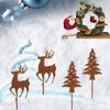Metal Deer Christmas Garden Stake Rust Deer Yard Stakes Outdoor Yard Lawn Ornaments Holiday Stake Christmas