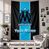 Arazzo da Appendere alla Parete con Nome e Testo Personalizzati, Arazzo Decorativo Olympique Marseille FC per Camera da Letto