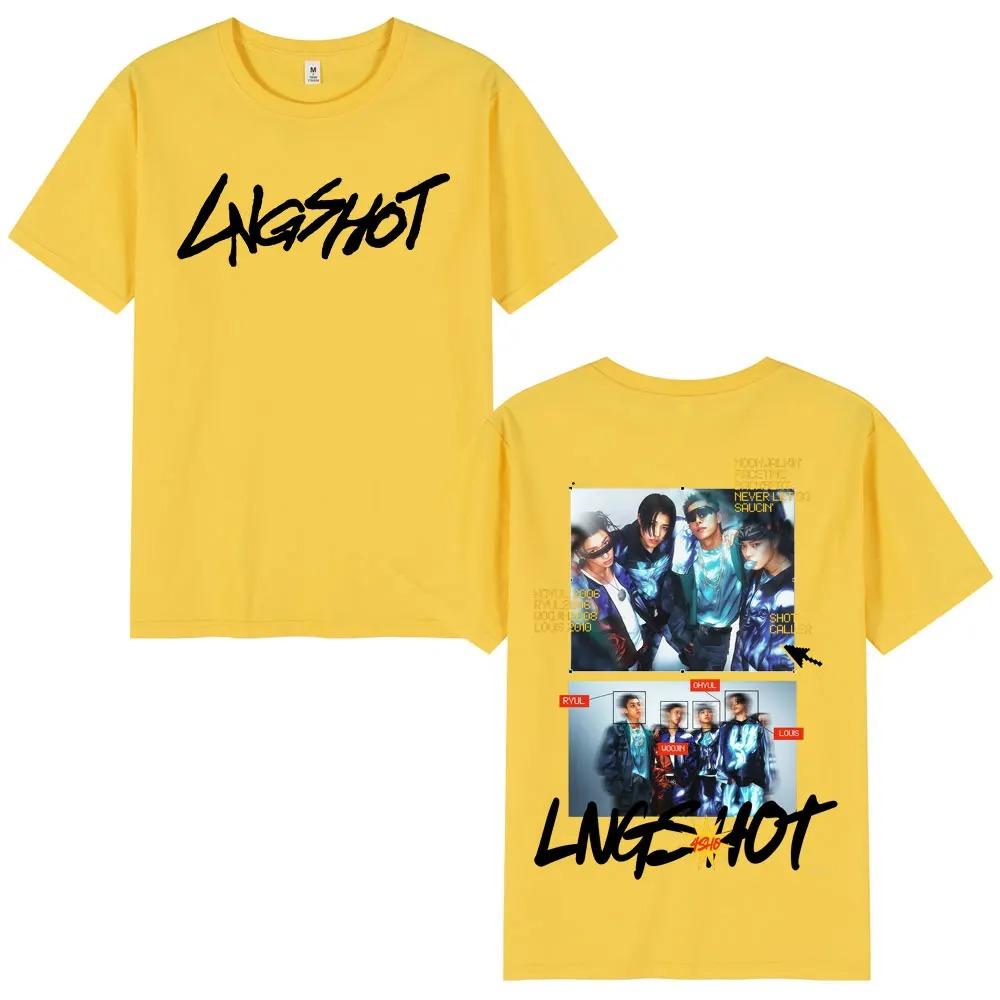 2026 Gruppo Kpop Hip Hop Coreano Lngshot Maglietta Uomo Donna Abbigliamento Moda Harajuku Oversize Manica Corta Cotone Magliette Casual