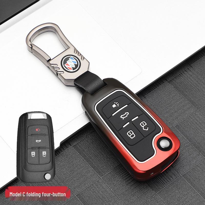 Gradient Key Case for Buick: Fits Verano, LaCrosse, Encore, Regal, Yinglang - Folding Design with Buckle