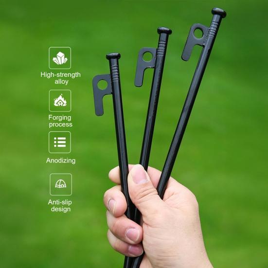 1/4/6Pcs 20/25/30/40CM Steel Tent Stake Heavy Duty Outdoor Hiking Camping Tent Tarp Canopy Windproof Ground Spike Nail Metal Tent Peg