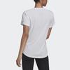 Adidas Logo Reflective Sports Running Short Sleeve T-Shirt Women Tops White H31027