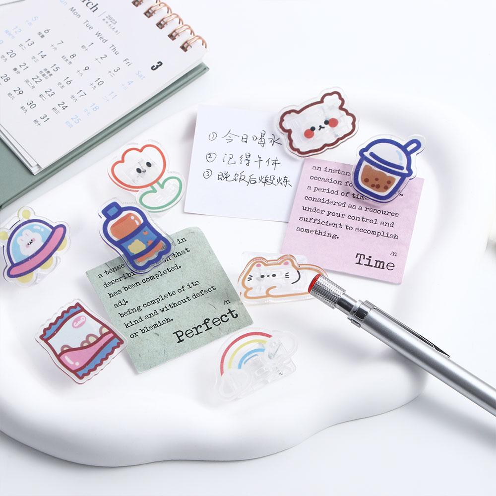 Clamp Letter Clip Page Holder Cartoon Transparent Clip Snacks Sealing Clip Paper Clip Binder Clips