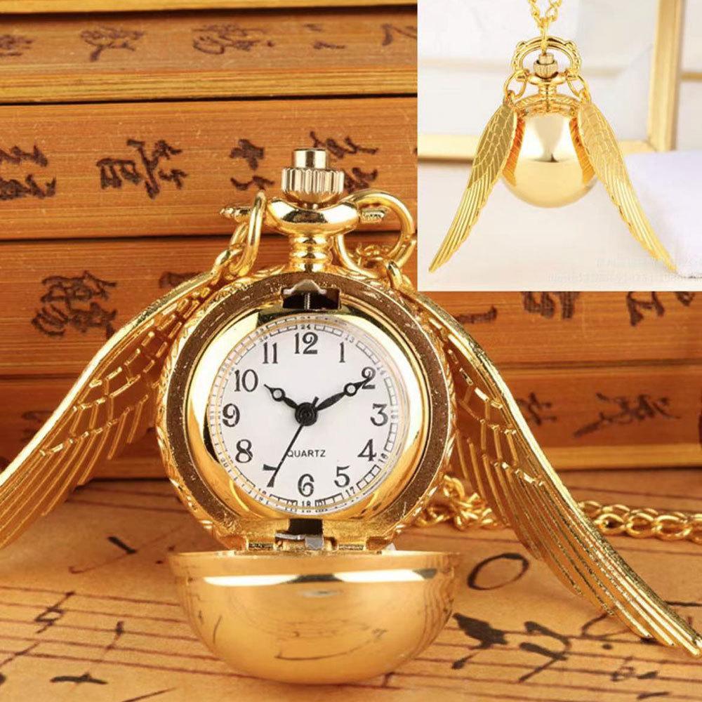 Harry Potter Snitch Pocket Watch Necklace, Harry Potter Multicolor Retro Pocket Watch, Foreign Trade