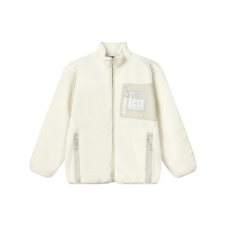 FILA Velvet Jackets Men s Ecru Stand Collar Thickened F51M249998F-IV L