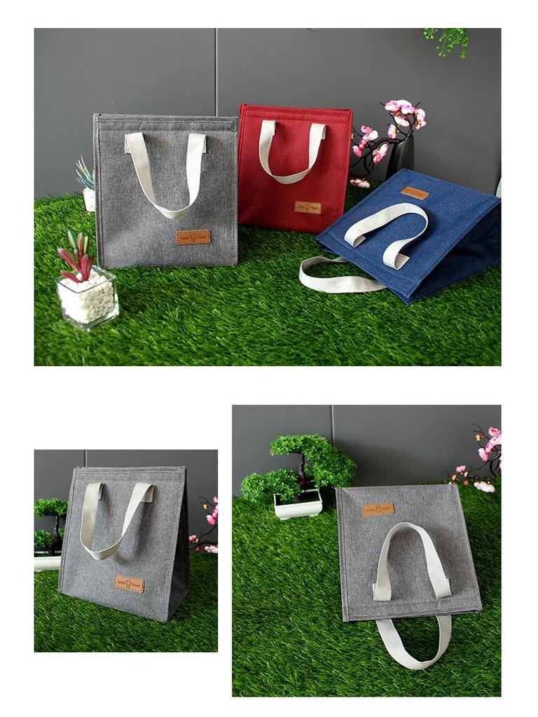 New Insulated Bento Lunch Bag with Ice Pack - Portable Aluminum Foil Meal Bag for Students