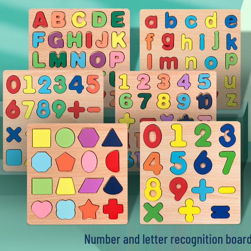 

Montessori Wooden Letter & Number Puzzle Board for Early Education