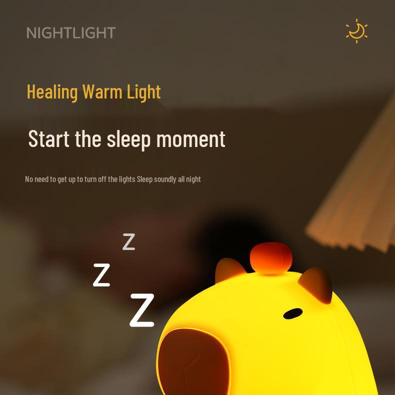 Capybara Silicone Night Light - Cute Bedroom Companion & Gift for Girls