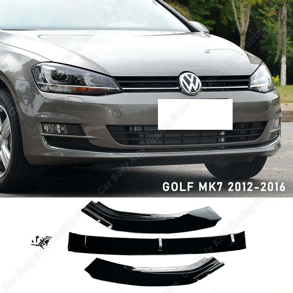 Front Bumper Lip Body Kit Spoiler Splitter ABS Gloss Black Canard Lip Diffuser For VW Golf 7 7.5 MK7 MK7.5 TDI TSI 2012-2020 MK7 Gloss Black