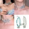 Layering Flower Design Neck Chain Necklace with Simulated Pearls Detailing Versatile Jewelry Piece Clavicle Chain