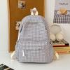 Casual small fresh plaid schoolbag female college student lightweight backpack versatile schoolbag