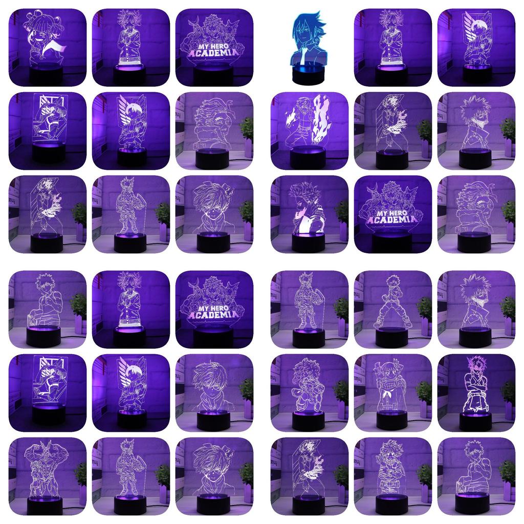 Colorful 3d My Hero Academia Night Light Led Table Lamp For Anime Lovers And Collectors