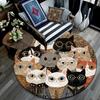 Cats Round Area Rug,Carpet Rug for Living Room Bedroom Sofa Playroom Decor,Non-slip Floor Mat