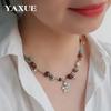 Vintage Beaded Natural Stone Necklace for Women - Ethnic Style Clavicle Chain Jewelry