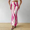 Women Fishtail Skirt Zebra Pattern Hip-Covering Maxi Skirt High Waist Office Lady Long Skirt
