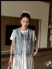 Retro Hong Kong Lace Patchwork Denim Vest Jacket