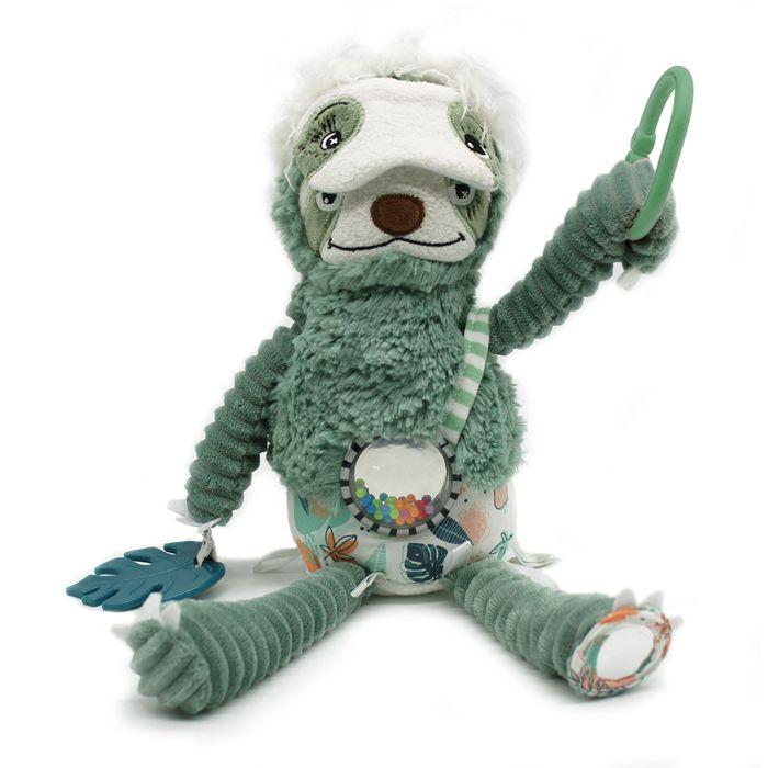 Peluche d'activités - Les Déglingos - Chillos le paresseux - Vert - 36x8x40 cm - 12 mois et plus